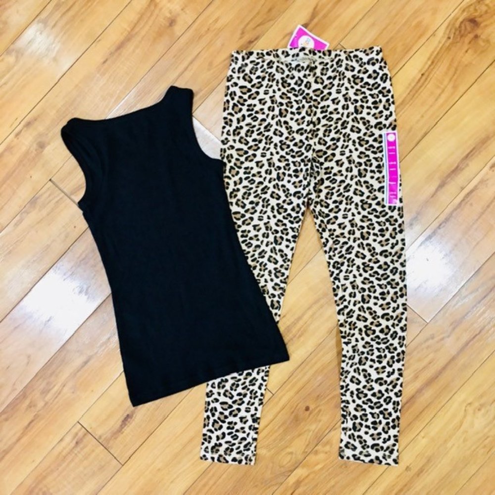 Circo Leopard cheetah animal print cotton leggings pants - 10 12